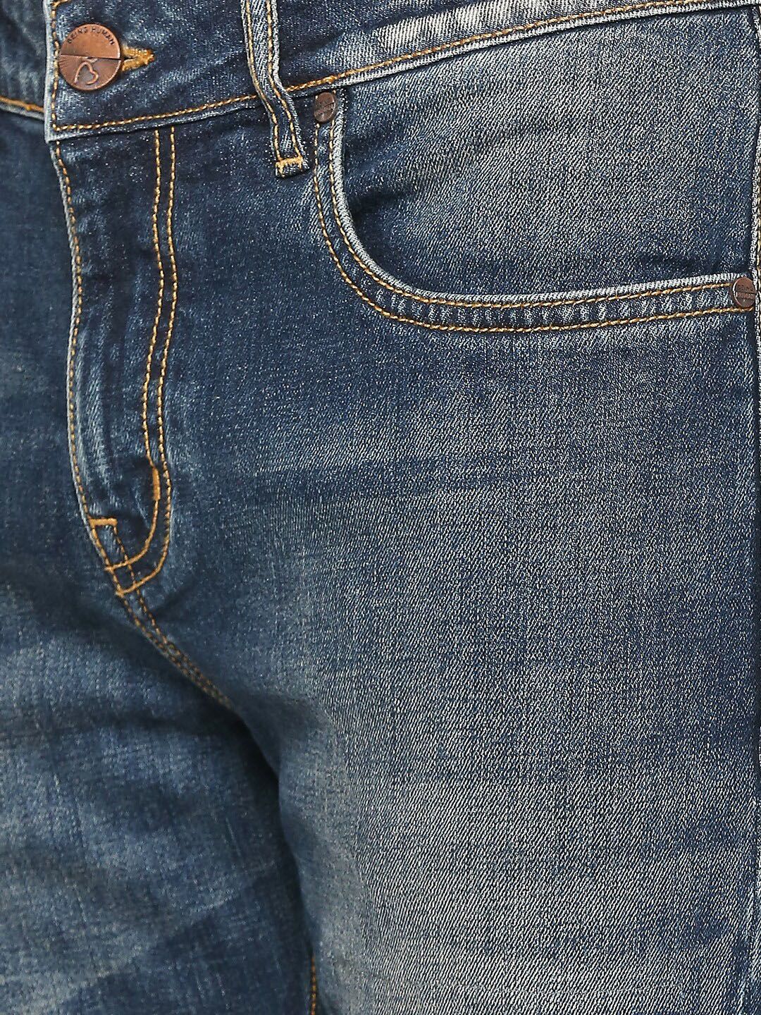 Being Human Men Slim Fit Mid-Rise Heavy Fade Medium Shade Mildly Distressed Jeans