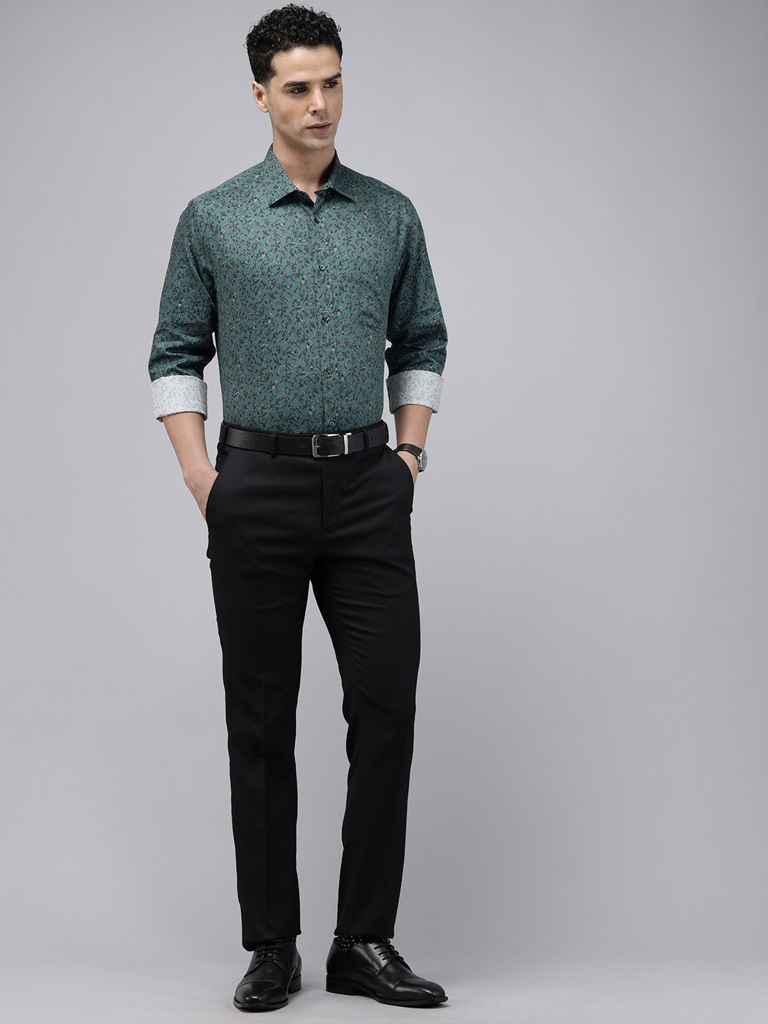 Park Avenue Floral Printed Pure Cotton Formal Shirt