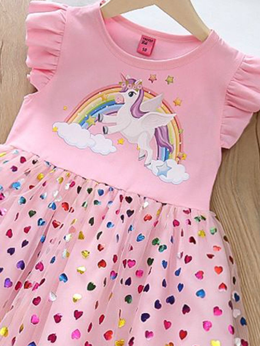 YK Girls Conversational Printed Fit & Flare Dress