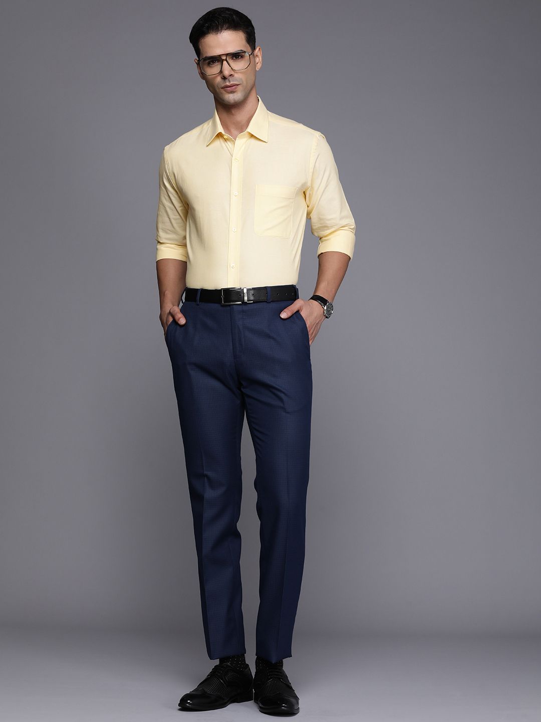 Raymond Pure Cotton Slim Fit Cutaway Collar Full Sleeves Formal Shirt