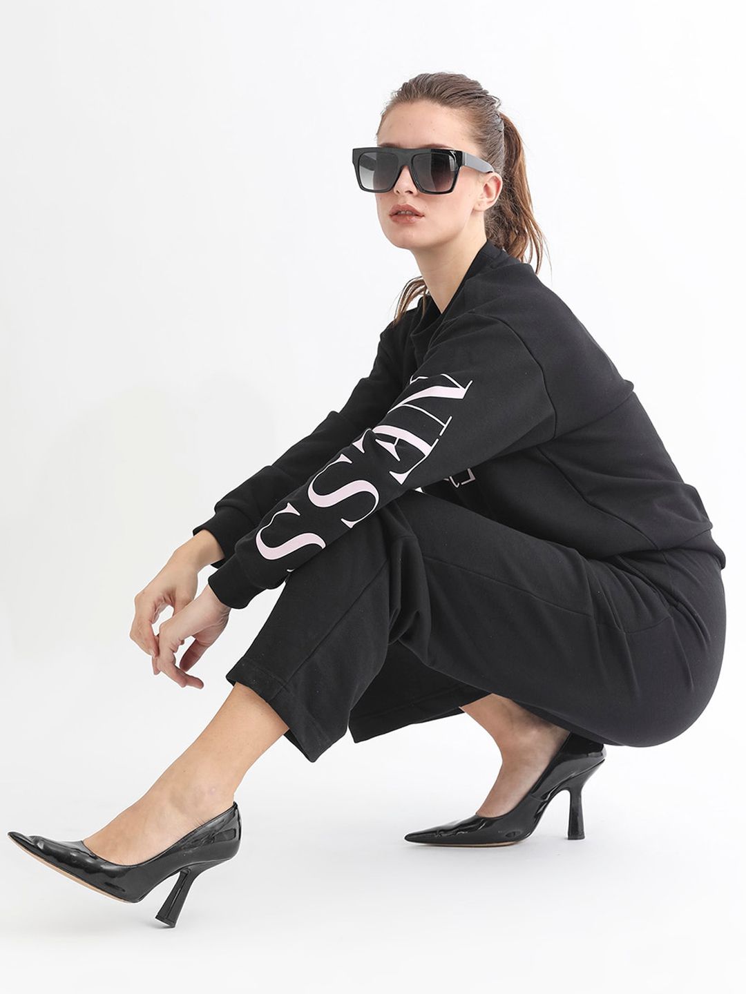 RAREISM Women Mid Rise Slim Fit Cotton Track Pants