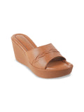 Metro Textured Open Toe Wedge Heels