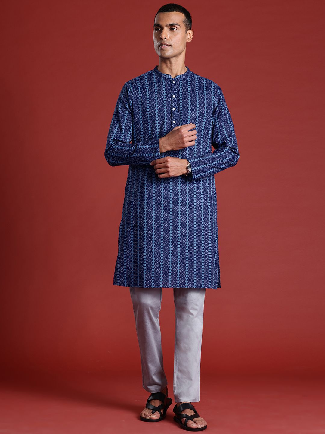 Anouk Pure Cotton Geometric Printed Short Kurta