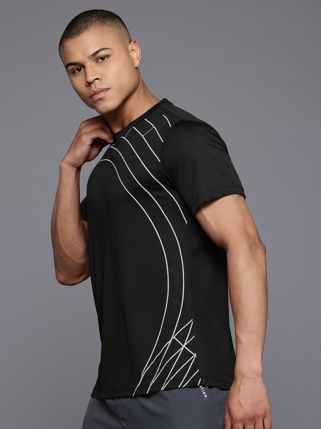 HRX by Hrithik Roshan Printed Antimicrobial Running T-shirt