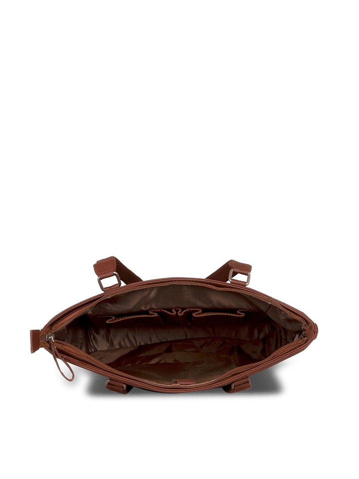 ZOUK Women Brown Ethnic Motifs Printed Structured Tote Bag