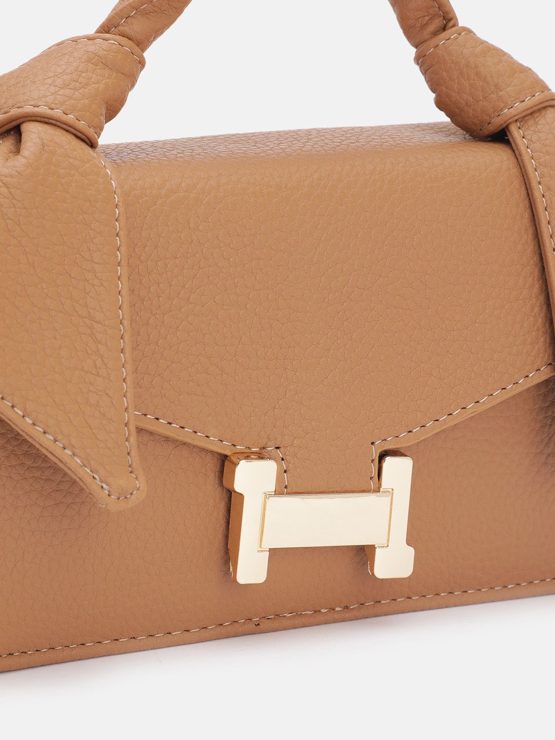DressBerry Brand Logo Embossed Textured Satchel