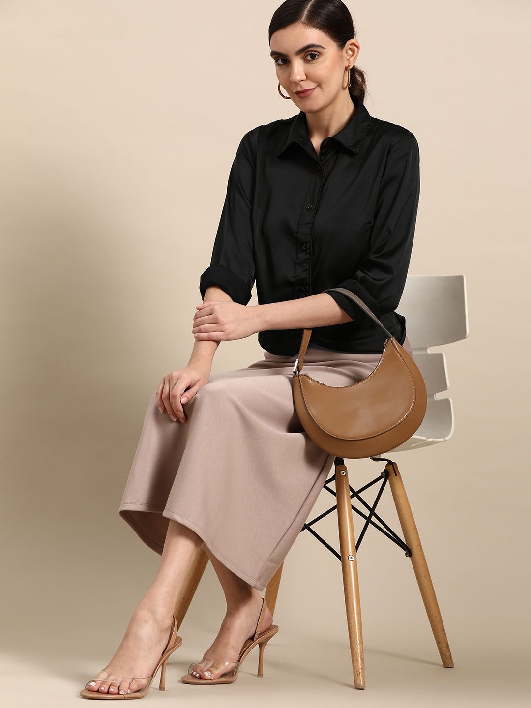 DENNISON Women Black Smart Opaque Casual Shirt