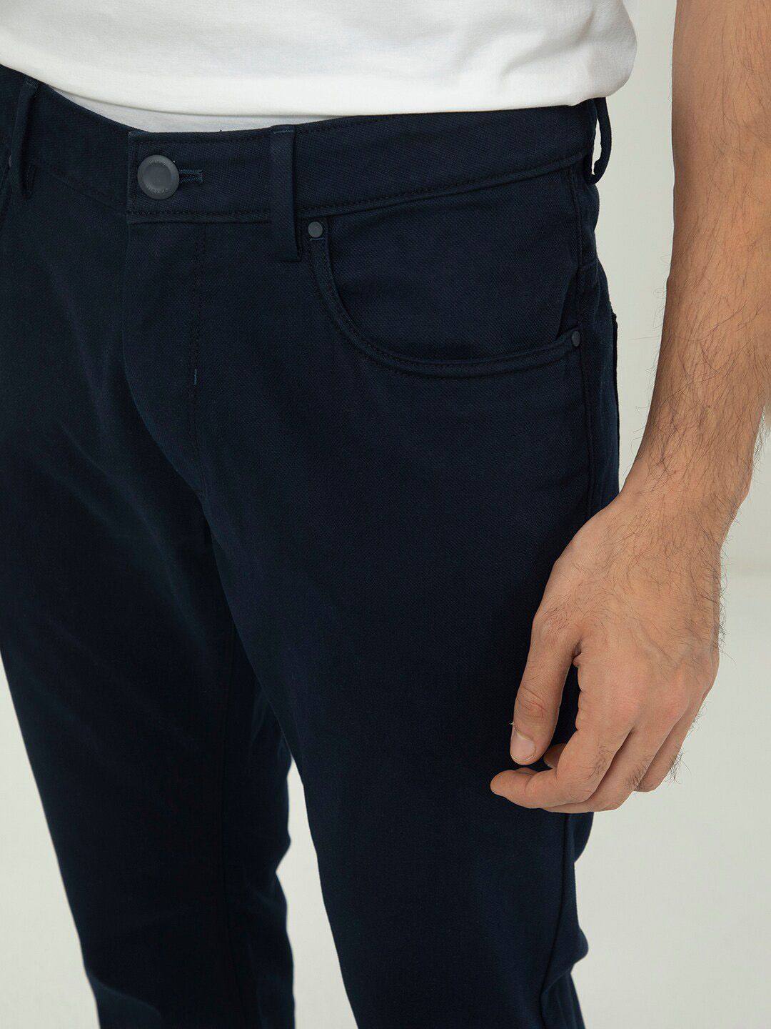 RARE RABBIT Men Slim Fit Mid-Rise Cotton Trousers