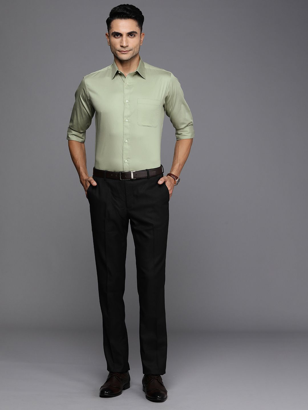 Raymond Pure Cotton Slim Fit Solid Formal Shirt