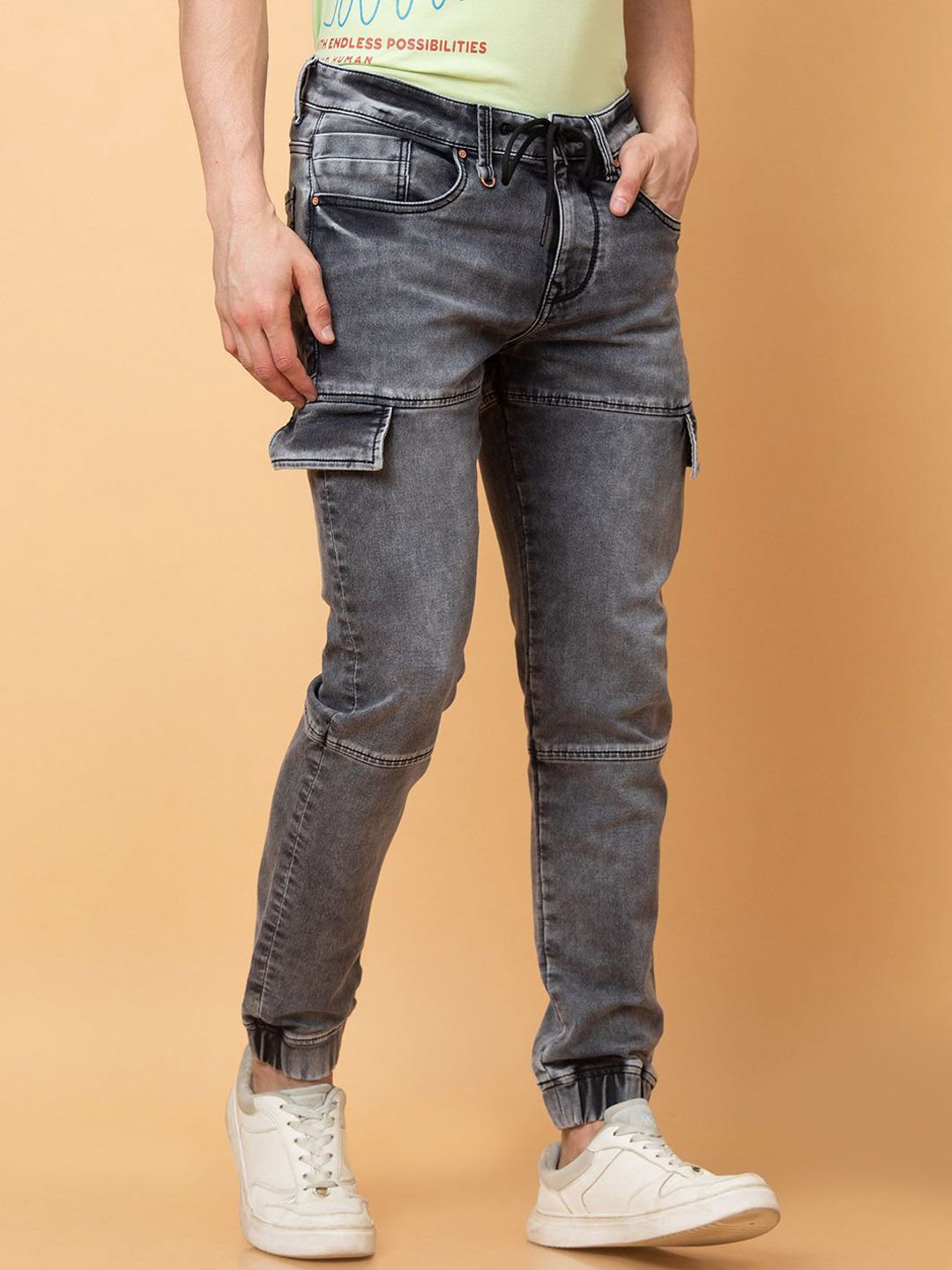 Being Human Mid-Rise Jogger Fit Cargo Jeans