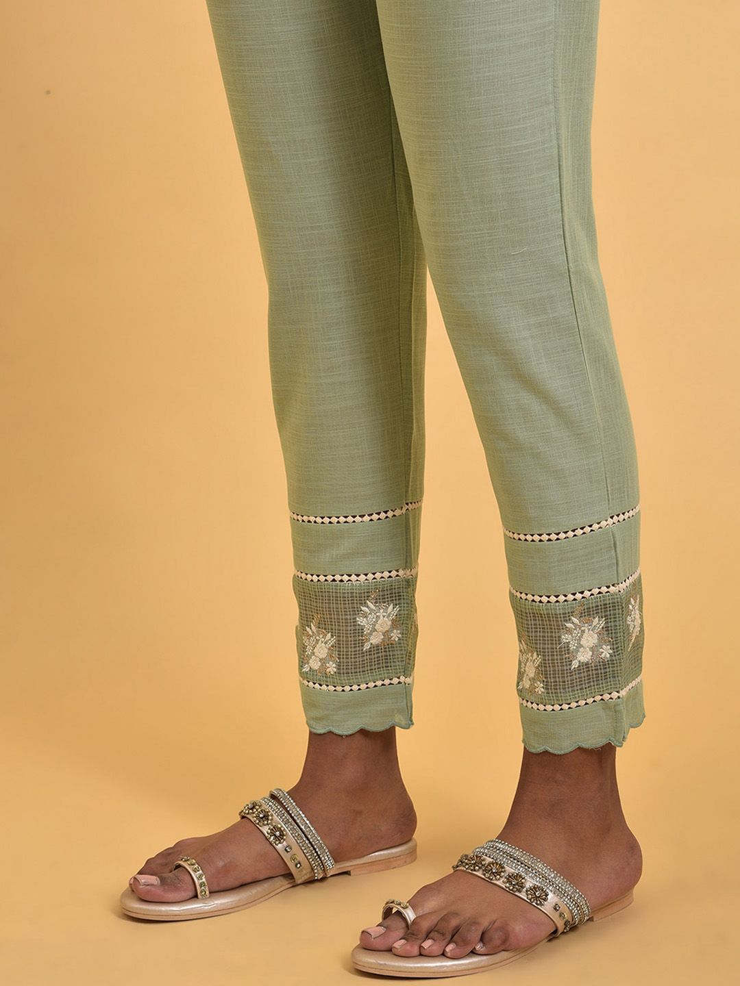 W Women Mid Rise Pure Cotton Regular Trousers