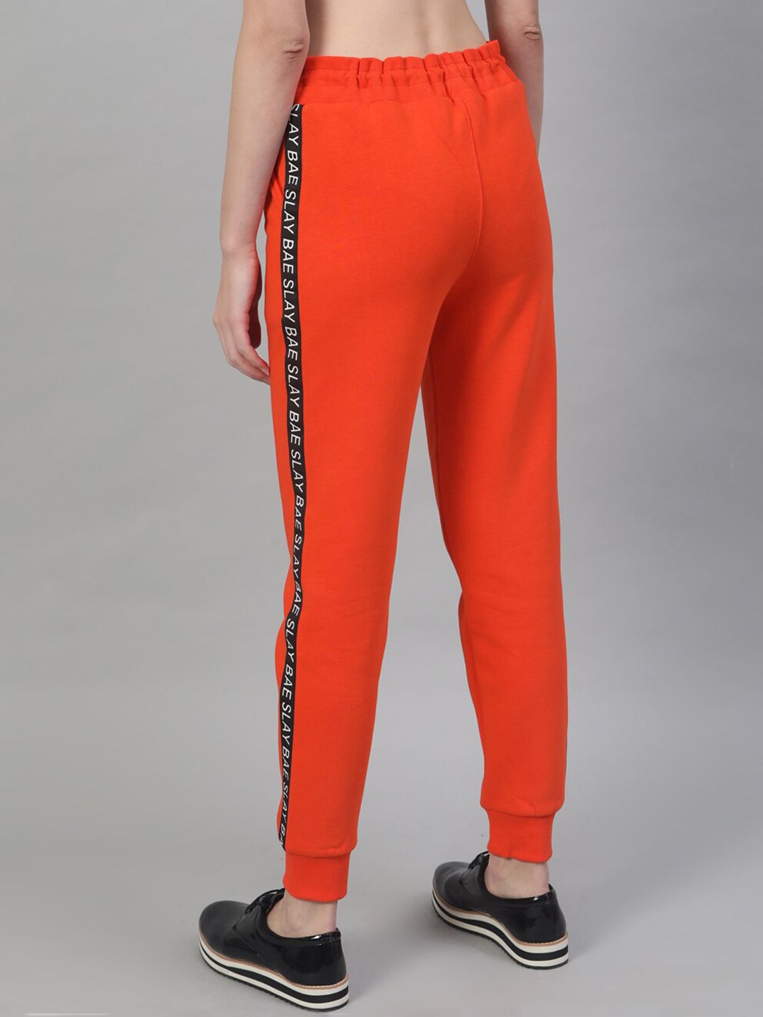 STREET 9 Women Pure Cotton Orange Regular Fit Solid Joggers