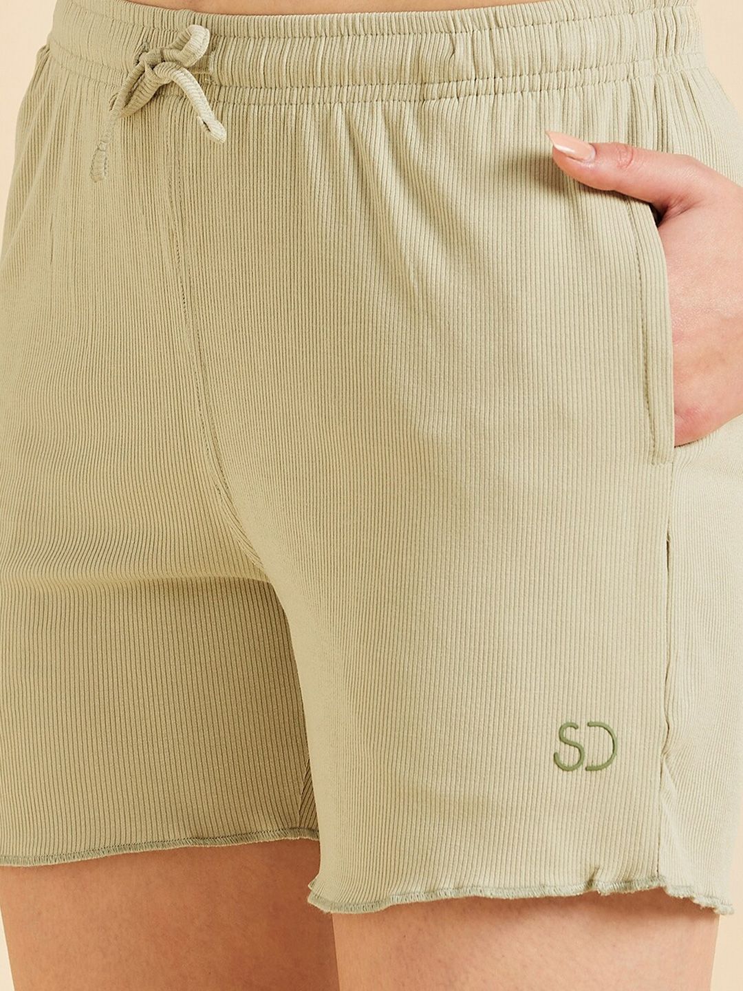 Sweet Dreams Women Green Mid-Rise Lounge Shorts