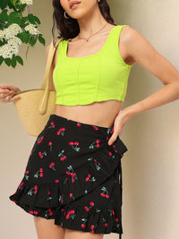 DressBerry Y2K Party Dip Hem Crop Top