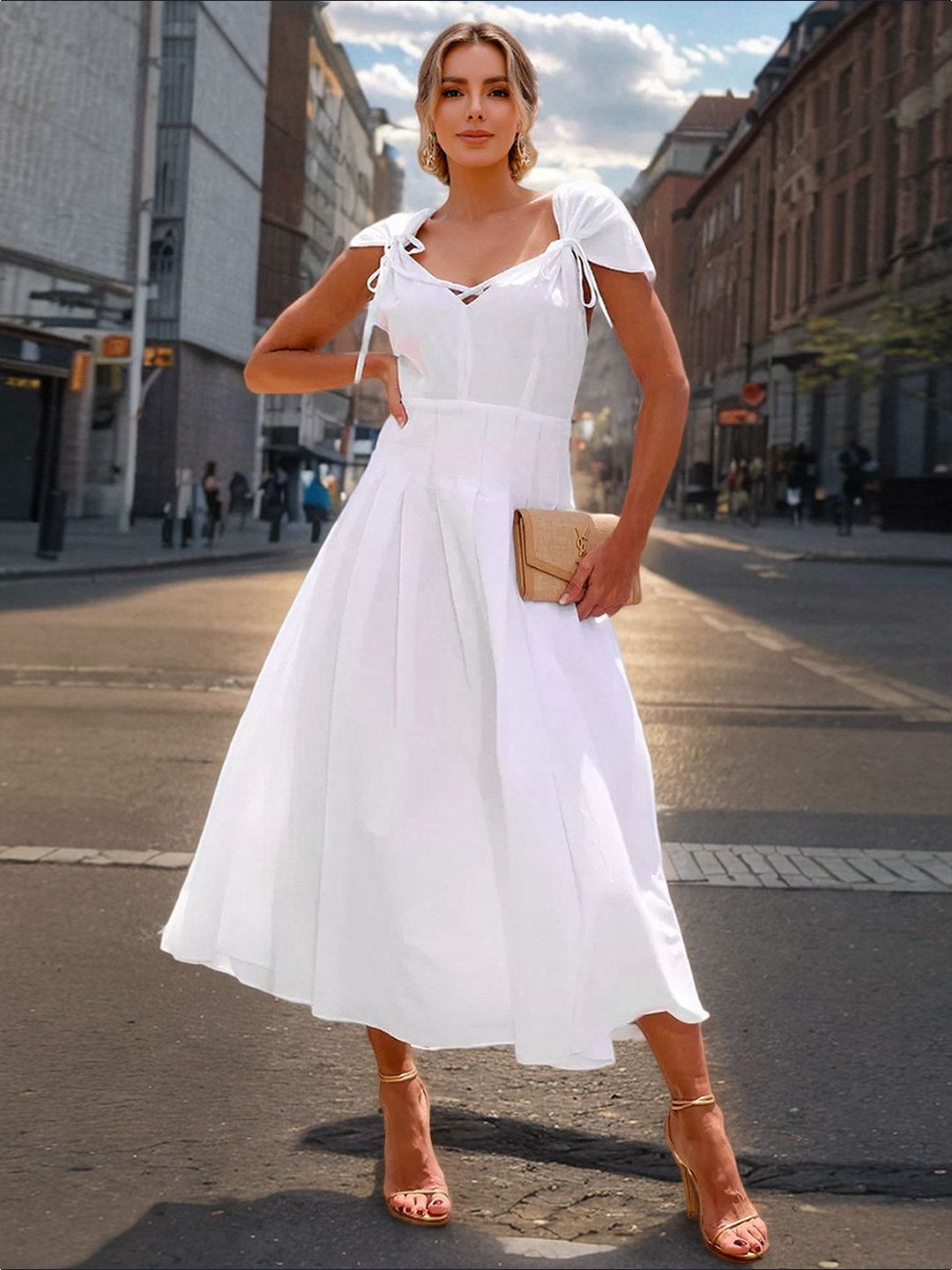 all about you Women Fit & Flare Midi Dress