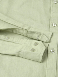 Thomas Scott Premium Cotton Linen Mandarin Collar Slim Fit Opaque Casual Shirt