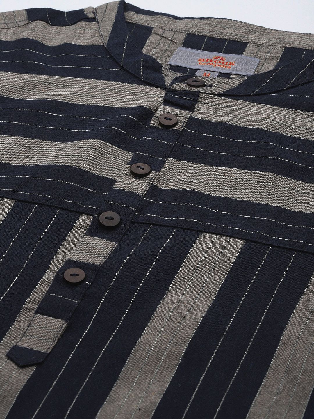 Anouk Men Striped Thread Work Kurta with Salwar