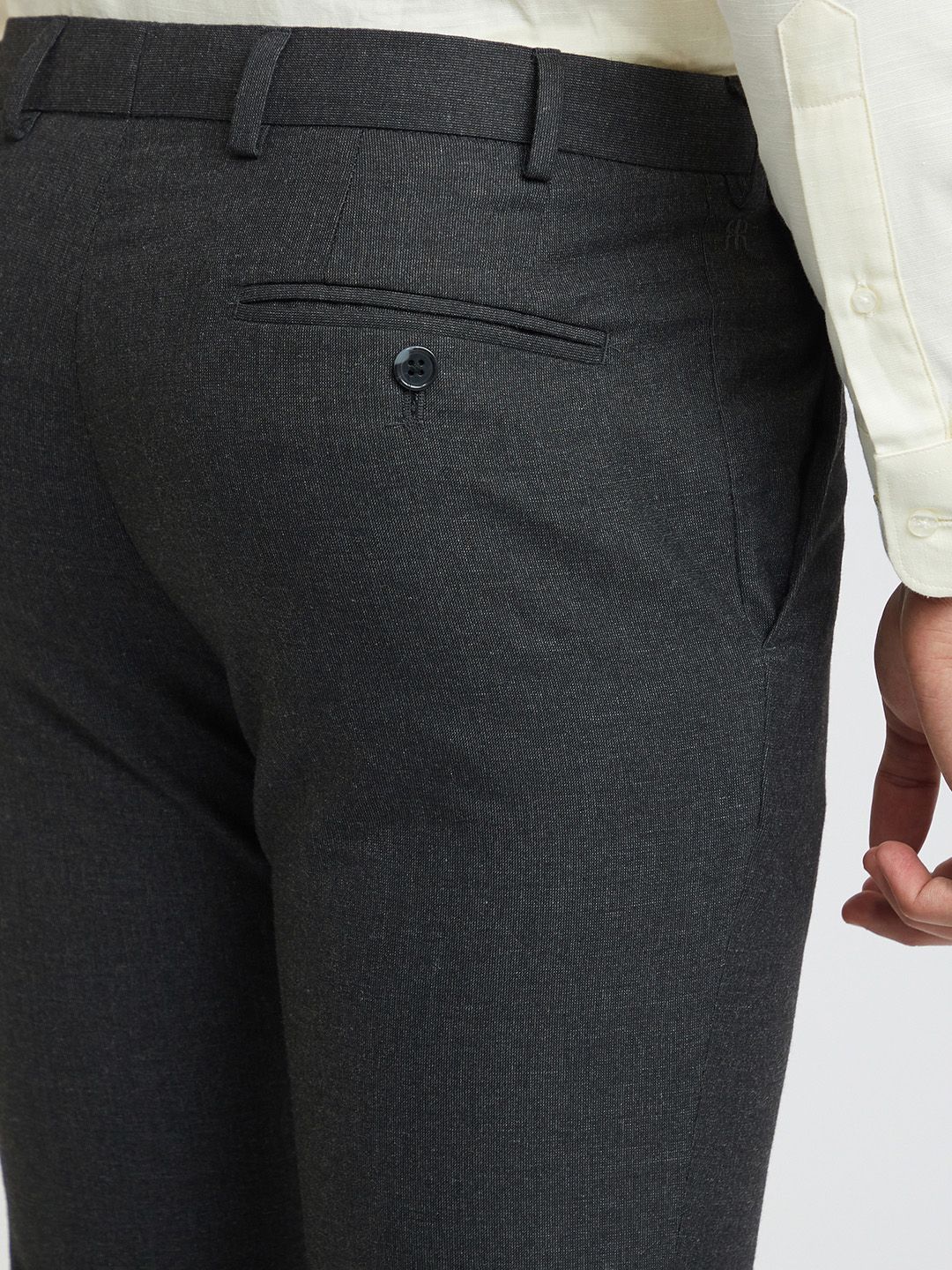 Raymond Men Solid Mid-Rise Slim Fit Formal Trousers