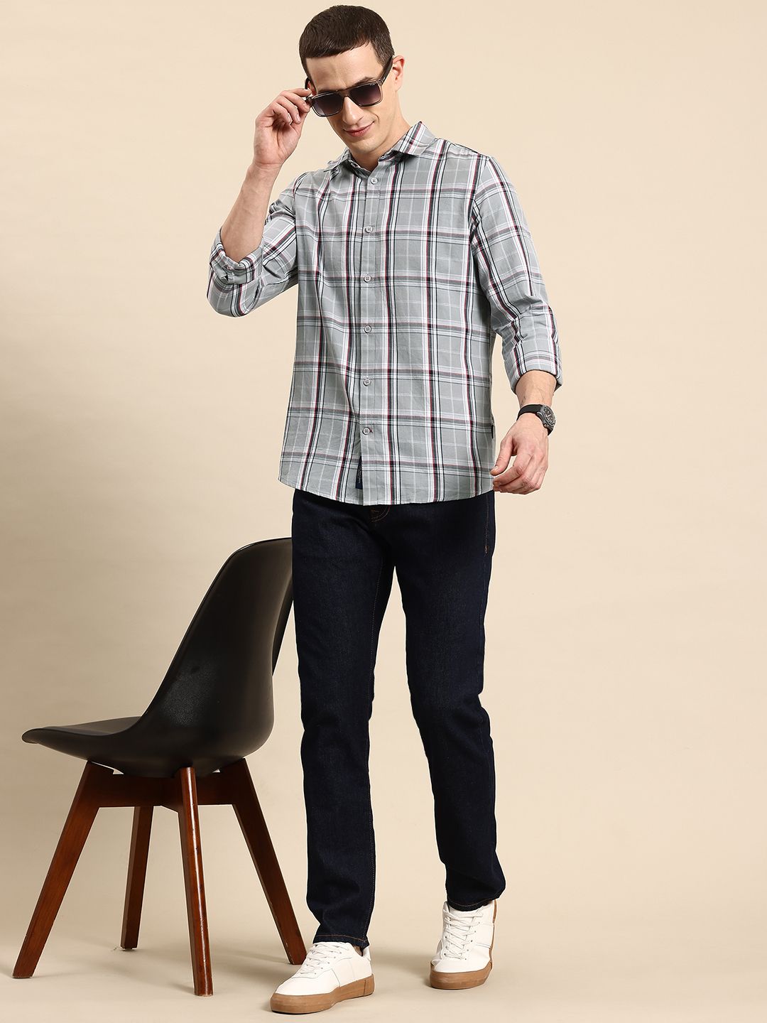 Being Human Tartan Checked Pure Cotton Shirt
