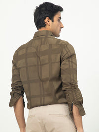 RARE RABBIT Men Boxlines Windowpane Checked Slim Fit Cotton Shirt