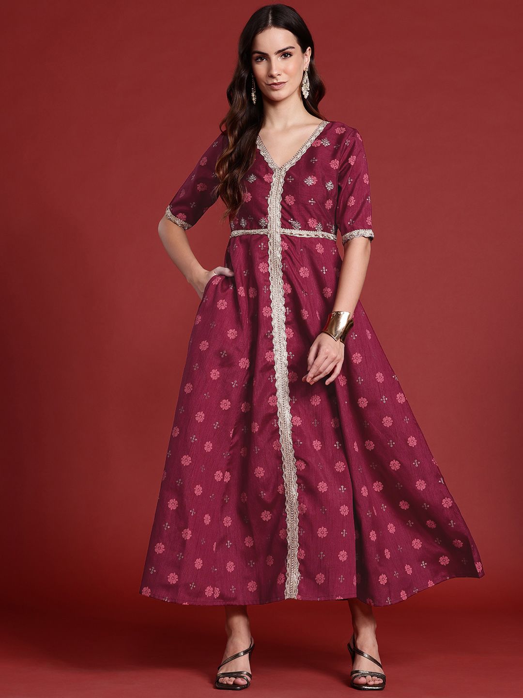 all about you Zari Detail A-line Maxi Dress