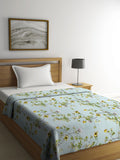 Cortina Turquoise Blue Ethnic Motifs AC Room 250 GSM Single Bed Blanket