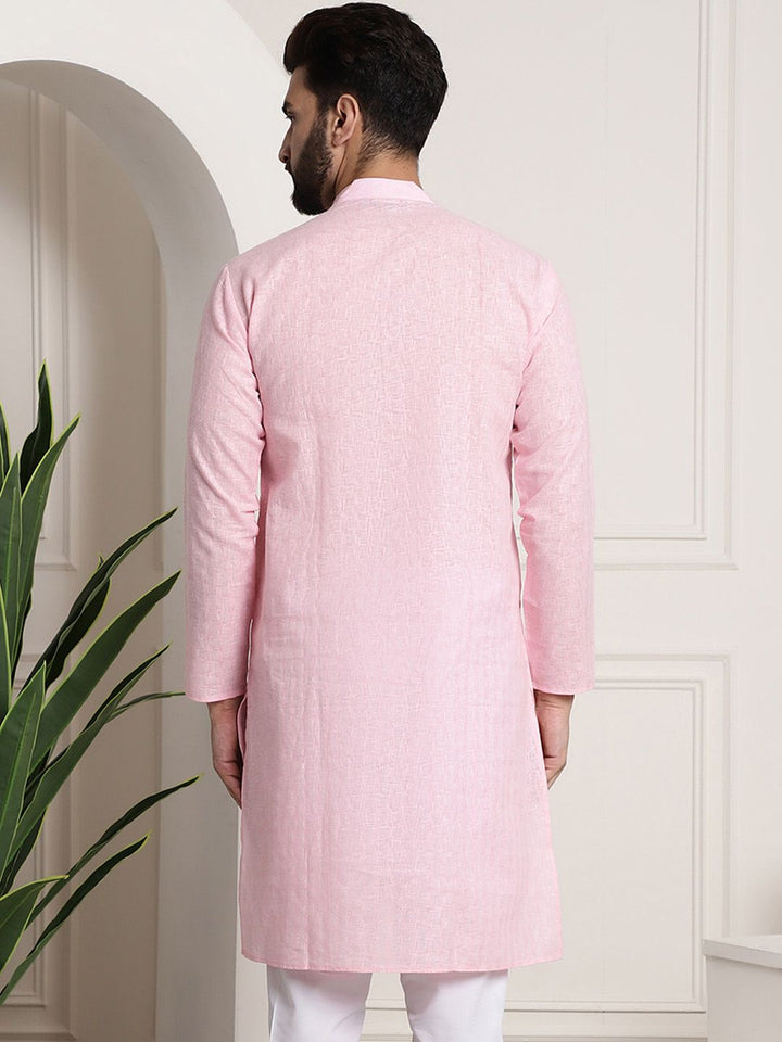 SOJANYA Checked Mandarin Collar Long Sleeves Straight Kurta