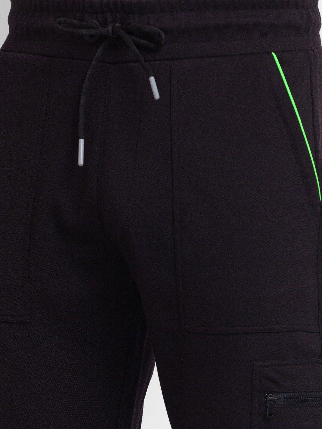 SPYKAR Men Black Solid Slim-Fit Cotton Joggers