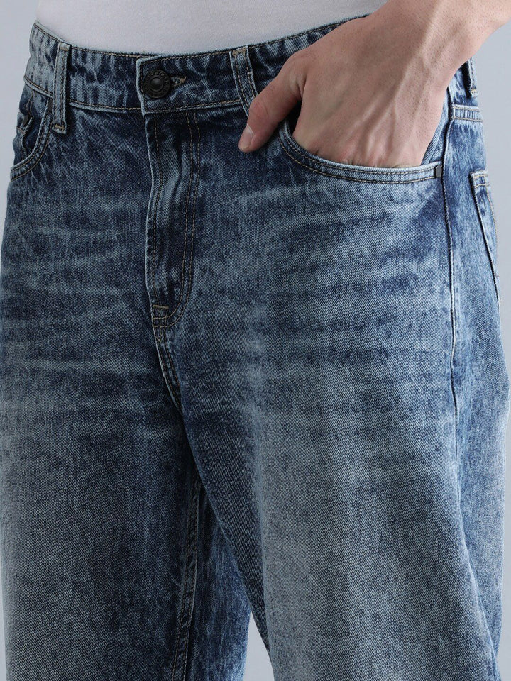 Bene Kleed Men Dark Shade Relaxed Fit Light Fade Jeans