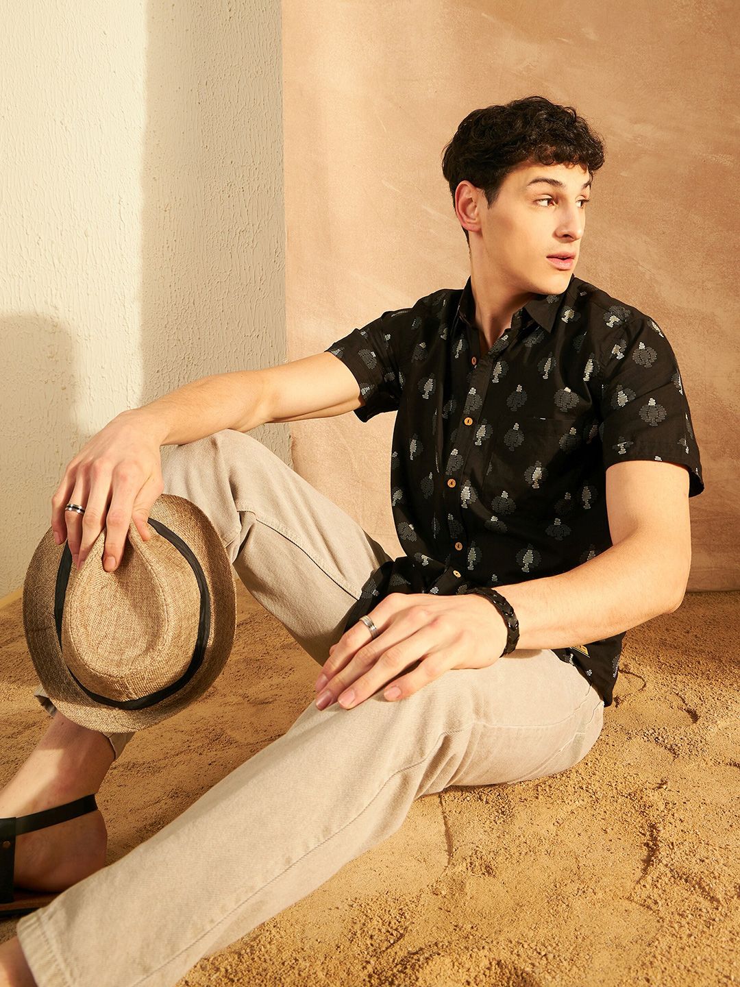 DENNISON Block Printed Lightweight Casual Shirt