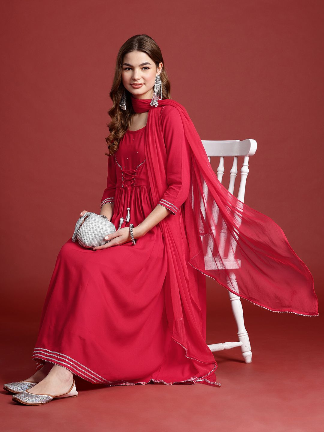 Anouk Gotta Patti Anarkali Kurta With Dupatta