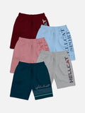 HELLCAT Boys Pack of 5 Typography Printed Shorts