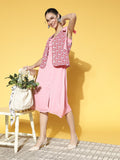 Athena Women Pretty Pink Self-Design Volume Play Dress
