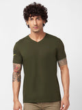 SPYKAR V-Neck Slim Fit Cotton T-shirt