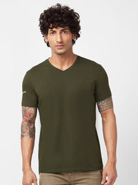SPYKAR V-Neck Slim Fit Cotton T-shirt