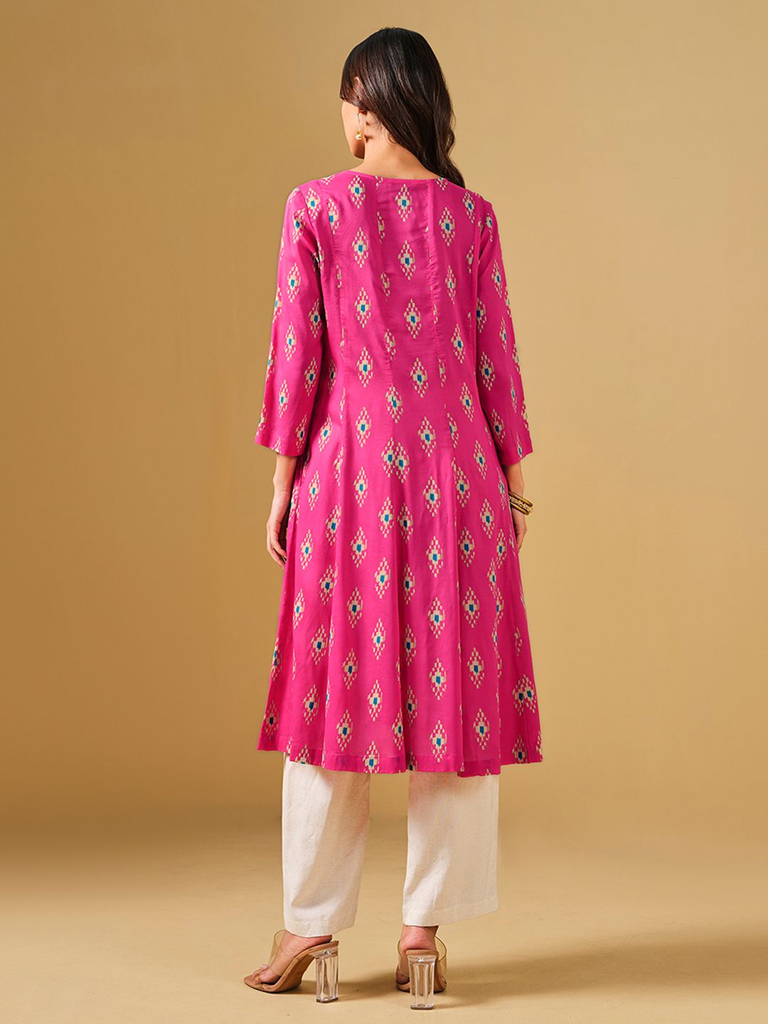 Global Desi Ethnic Motif Printed A-Line Kurta
