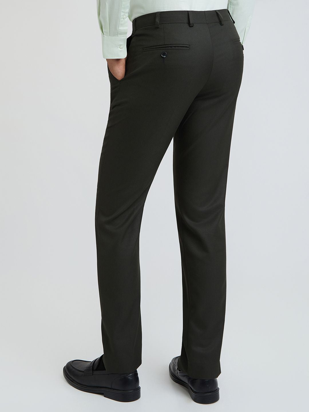 Park Avenue Men Tapered Fit Low-Rise Formal Trousers