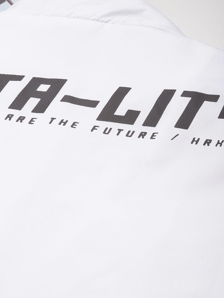 HRX by Hrithik Roshan Rapid-Dry & ANti-Microbial Finish Typography Printed Tailored Jacket