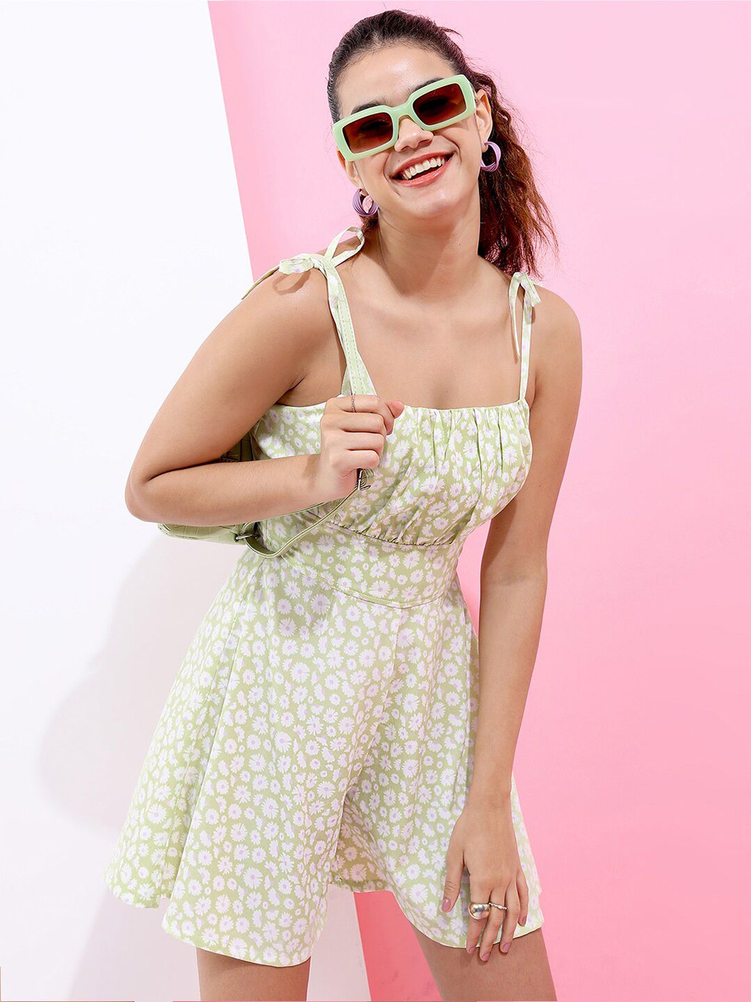 Tokyo Talkies Printed Square Neck Jumpsuit