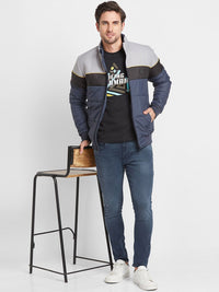 Being Human Colourblocked Mock Collar Padded Jacket