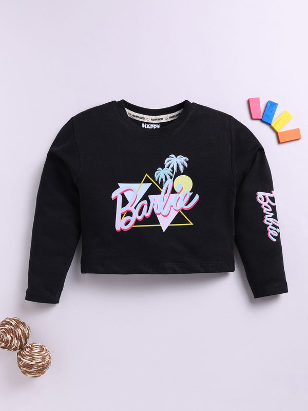 Happy Faces Girls Barbie Print Pure Cotton T-shirt