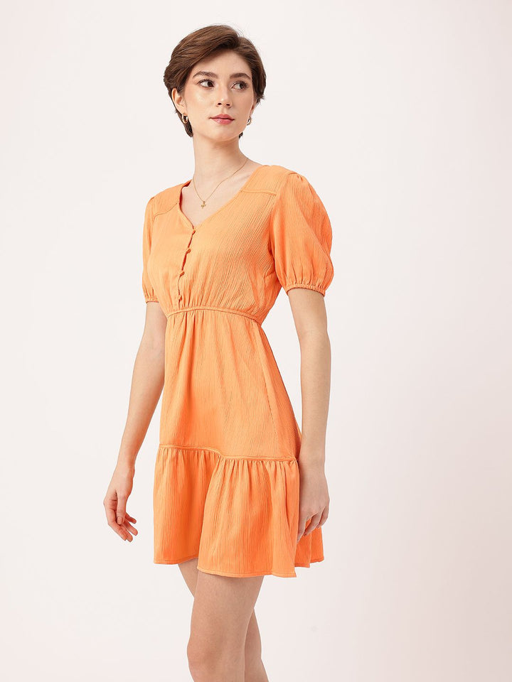 DressBerry Citrus Dream Minimalist Muse Tiered Dress