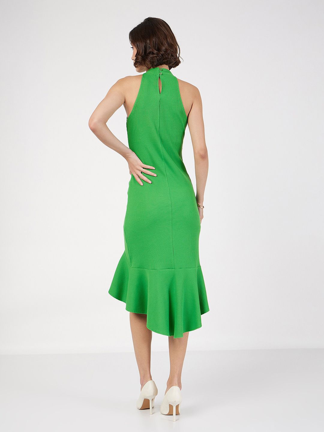 SASSAFRAS Round Neck Cotton Bodycon Midi Dress