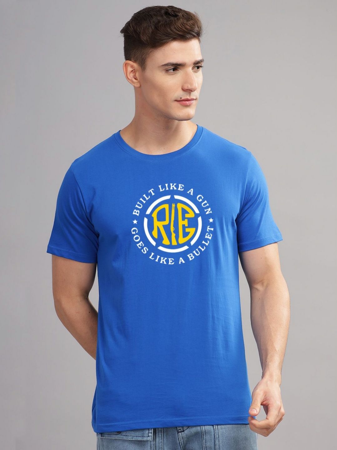 ADRO Men Typography Printed Applique T-shirt