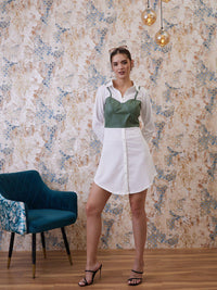 Athena Shirt Collar A-Line Party Mini Dress