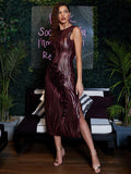 Athena Women Embellished Sleeveless Sheath Midi Dress