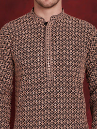 Jompers Floral Embroidered Thread Work Sequinned Kurta