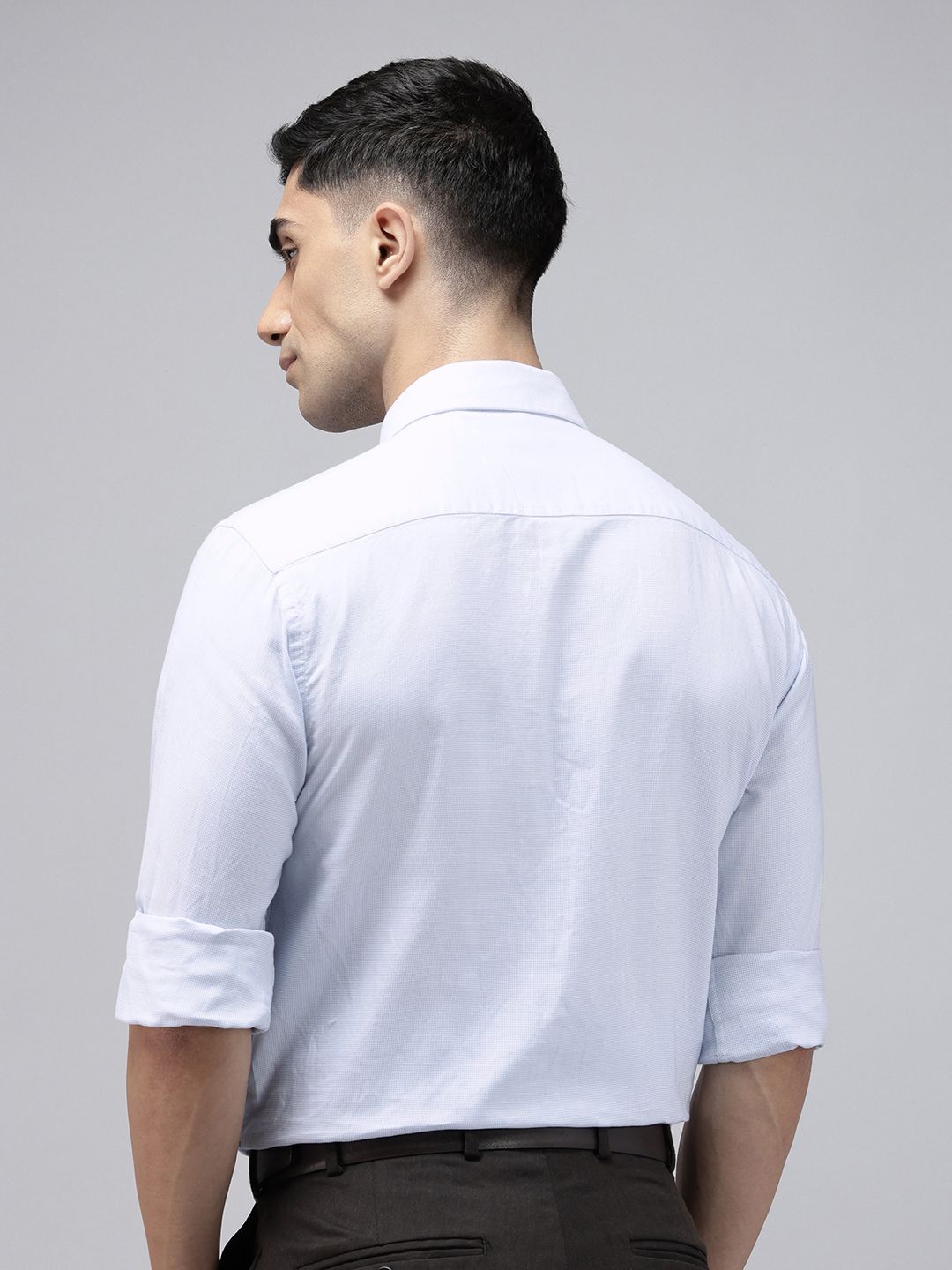 Park Avenue Slim Fit Self Checked Pure Cotton Formal Shirt