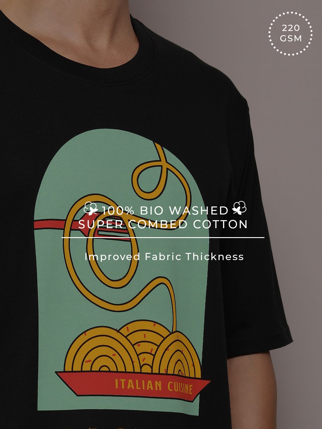 DILLINGER Men Graphic Oversized Printed Drop-Shoulder Sleeves Pure Cotton T-shirt