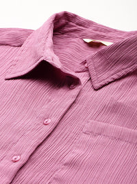 DressBerry Frayed Hem Crinkled Shirt